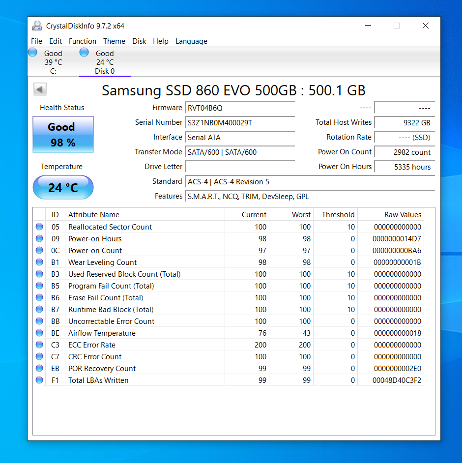 Samsung 2.5" SATA SSD 860 EVO V-NAND Solid State Drive 500GB